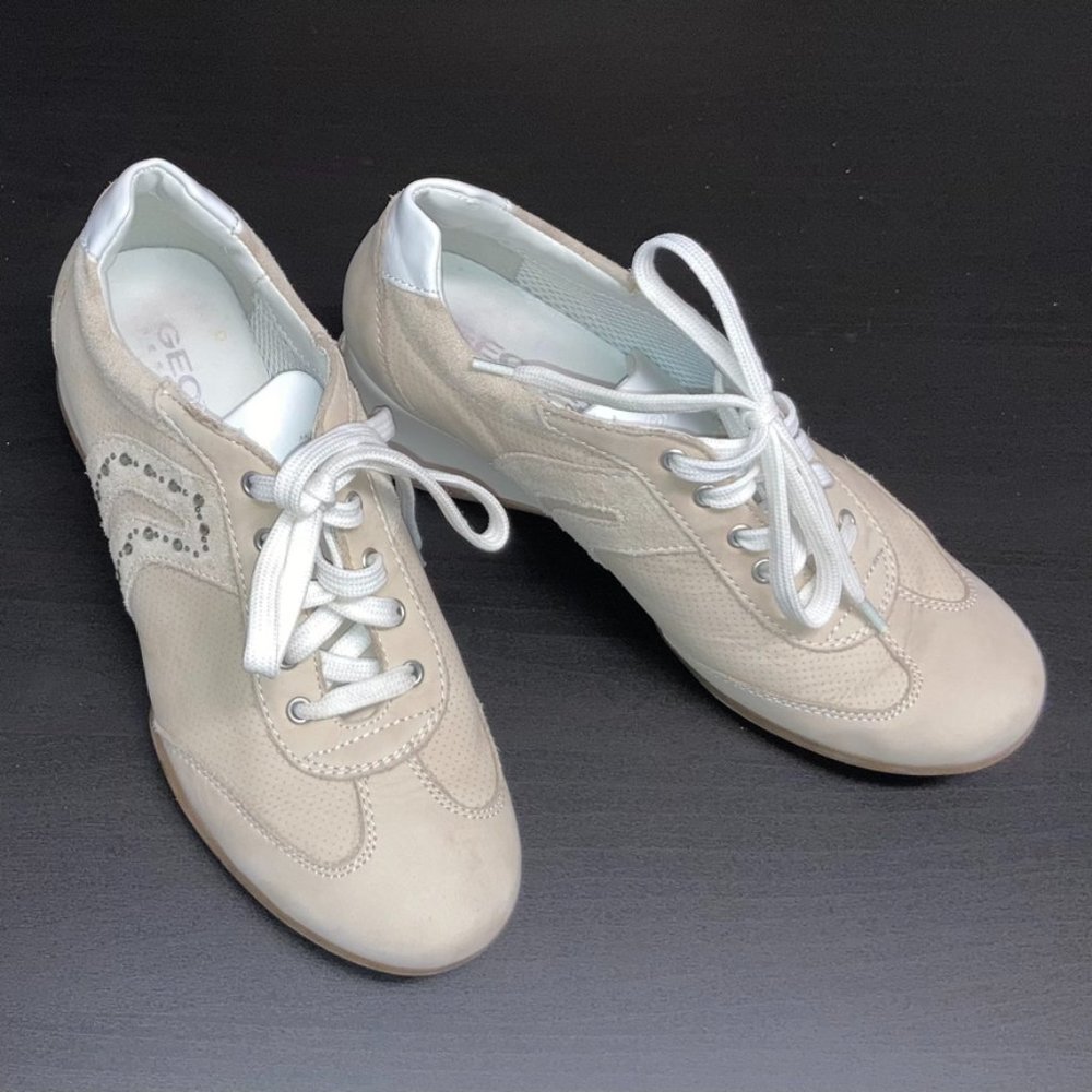 Geox Respira Suede Beige Sneakers Size 36